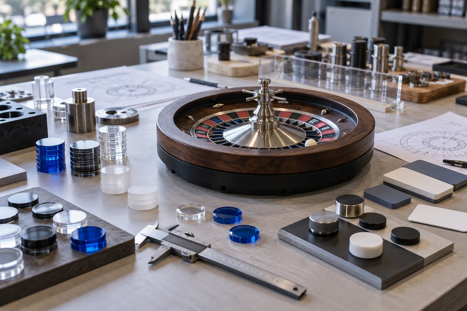 Casino game prototype on an innovation workshop bench